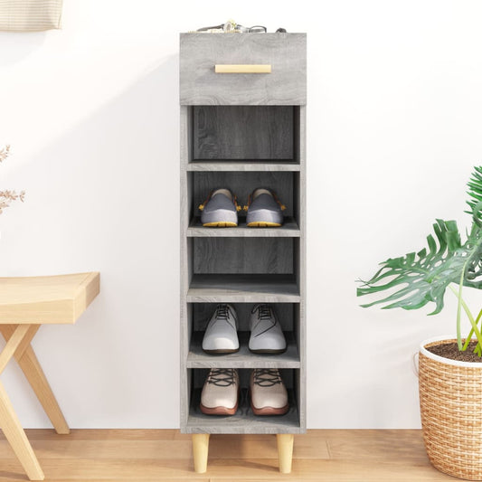Schuhschrank Grau Sonoma 30x35x105 cm Holzwerkstoff - Pazzar.ch