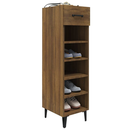 Schuhschrank Braun Eichen-Optik 30x35x105 cm Holzwerkstoff - Pazzar.ch