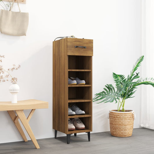 Schuhschrank Braun Eichen-Optik 30x35x105 cm Holzwerkstoff - Pazzar.ch