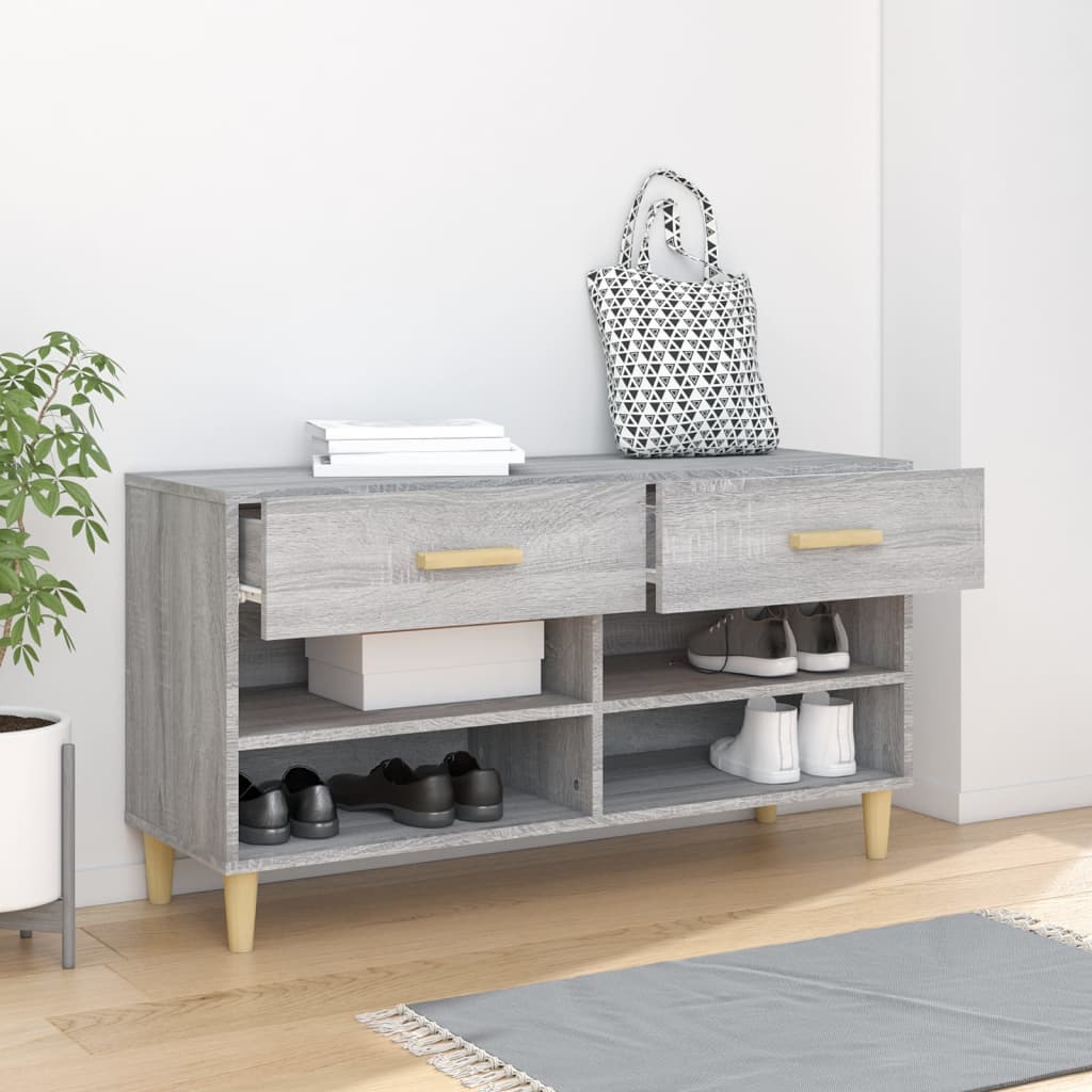 Schuhschrank Grau Sonoma 102x35x55 cm Holzwerkstoff - Pazzar.ch