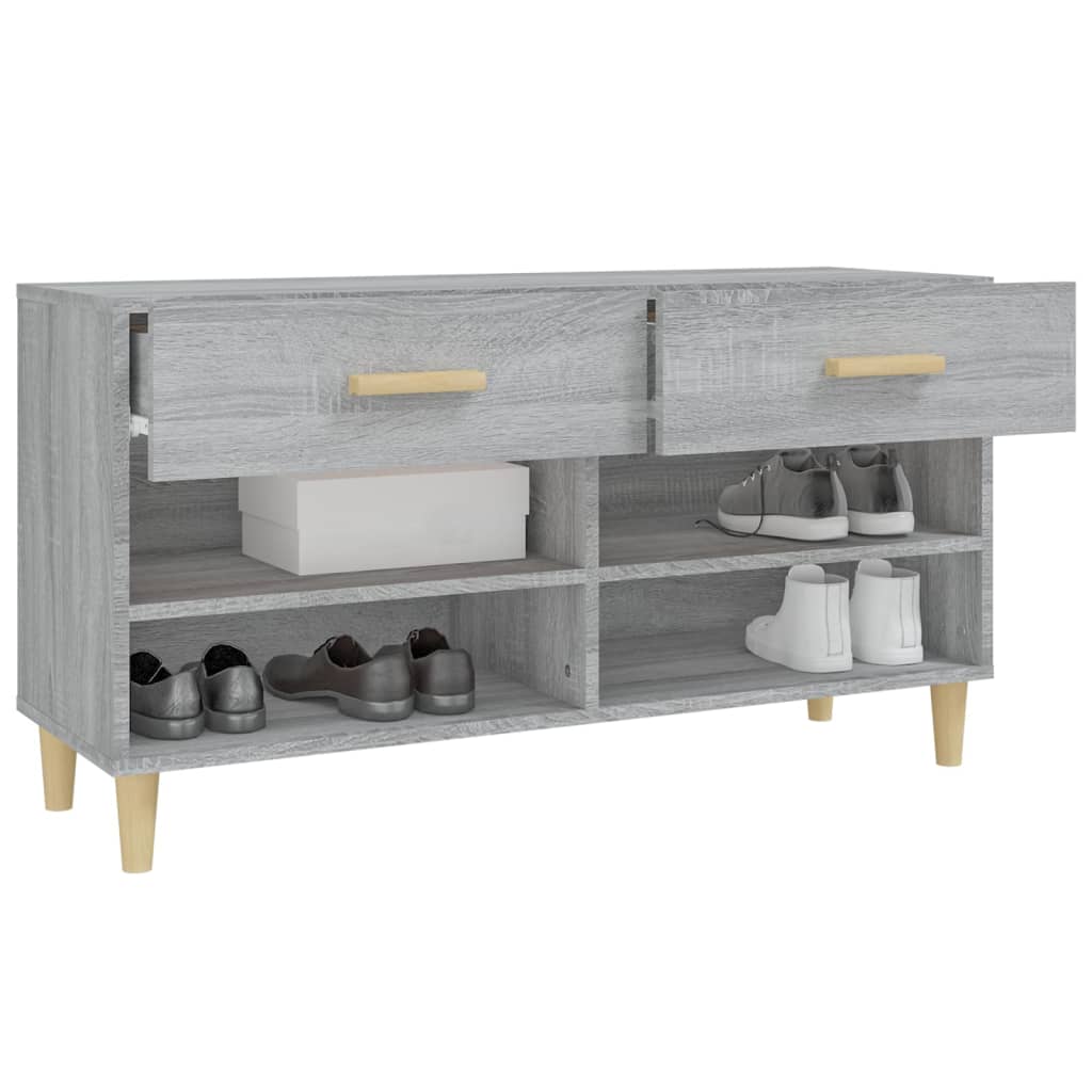 Schuhschrank Grau Sonoma 102x35x55 cm Holzwerkstoff - Pazzar.ch