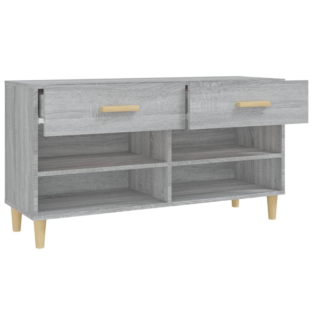 Schuhschrank Grau Sonoma 102x35x55 cm Holzwerkstoff - Pazzar.ch