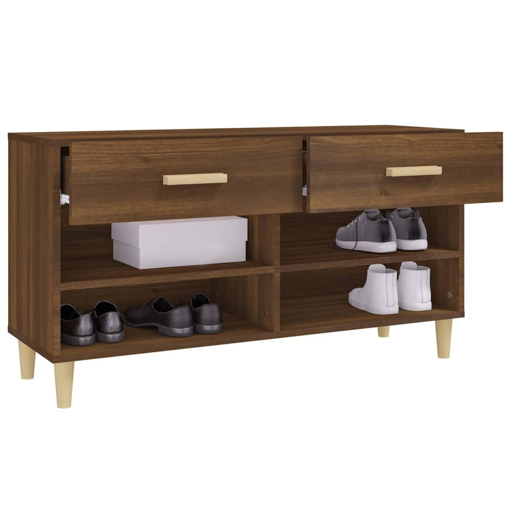 Schuhschrank Braun Eichen-Optik 102x35x55 cm Holzwerkstoff - Pazzar.ch