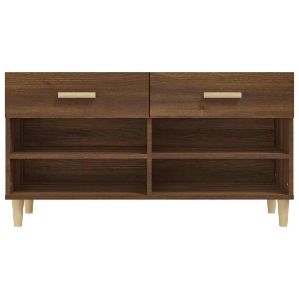 Schuhschrank Braun Eichen-Optik 102x35x55 cm Holzwerkstoff - Pazzar.ch