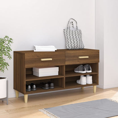 Schuhschrank Braun Eichen-Optik 102x35x55 cm Holzwerkstoff - Pazzar.ch