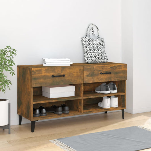 Schuhschrank Räuchereiche 102x35x55 cm Holzwerkstoff - Pazzar.ch