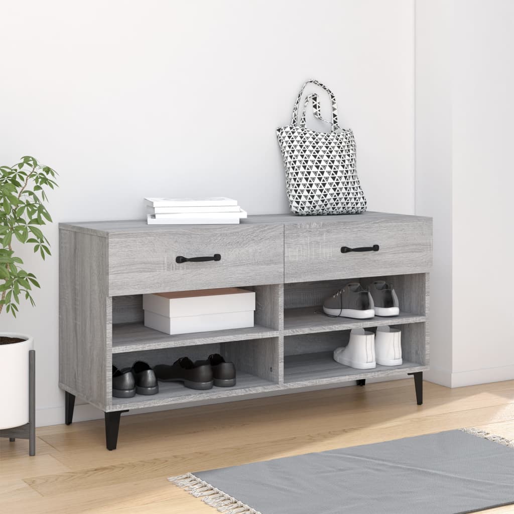 Schuhschrank Grau Sonoma 102x35x55 cm Holzwerkstoff - Pazzar.ch