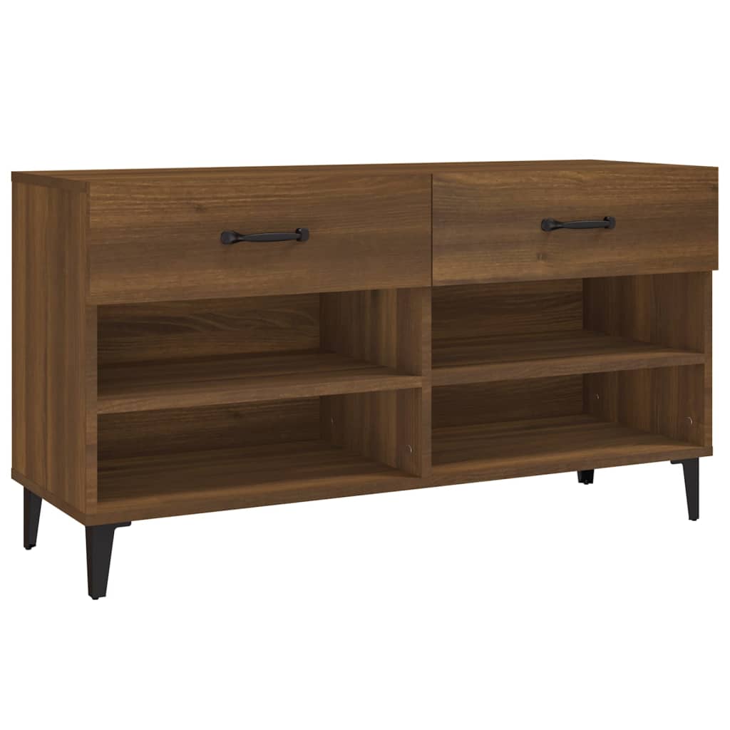 Schuhschrank Braun Eichen-Optik 102x35x55 cm Holzwerkstoff - Pazzar.ch