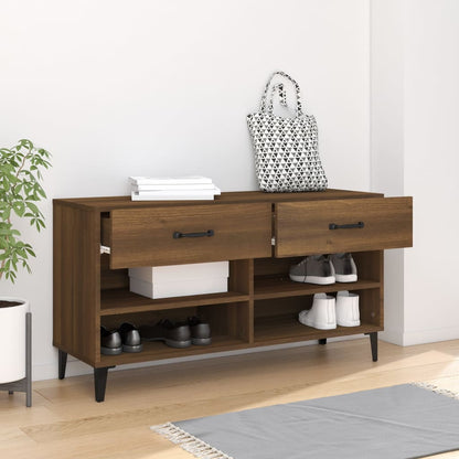 Schuhschrank Braun Eichen-Optik 102x35x55 cm Holzwerkstoff - Pazzar.ch