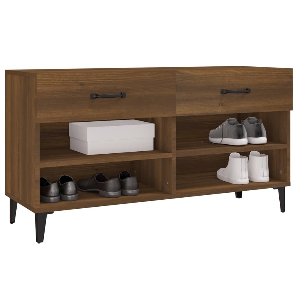 Schuhschrank Braun Eichen-Optik 102x35x55 cm Holzwerkstoff - Pazzar.ch