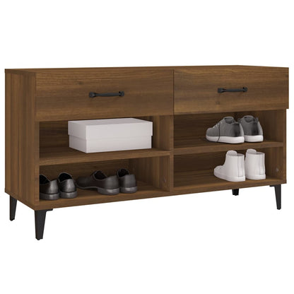 Schuhschrank Braun Eichen-Optik 102x35x55 cm Holzwerkstoff - Pazzar.ch