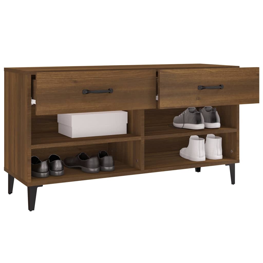 Schuhschrank Braun Eichen-Optik 102x35x55 cm Holzwerkstoff - Pazzar.ch