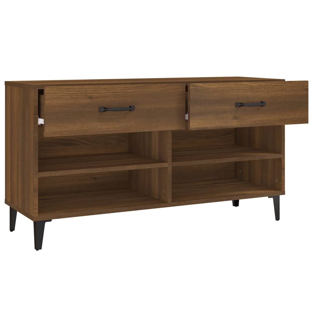 Schuhschrank Braun Eichen-Optik 102x35x55 cm Holzwerkstoff - Pazzar.ch