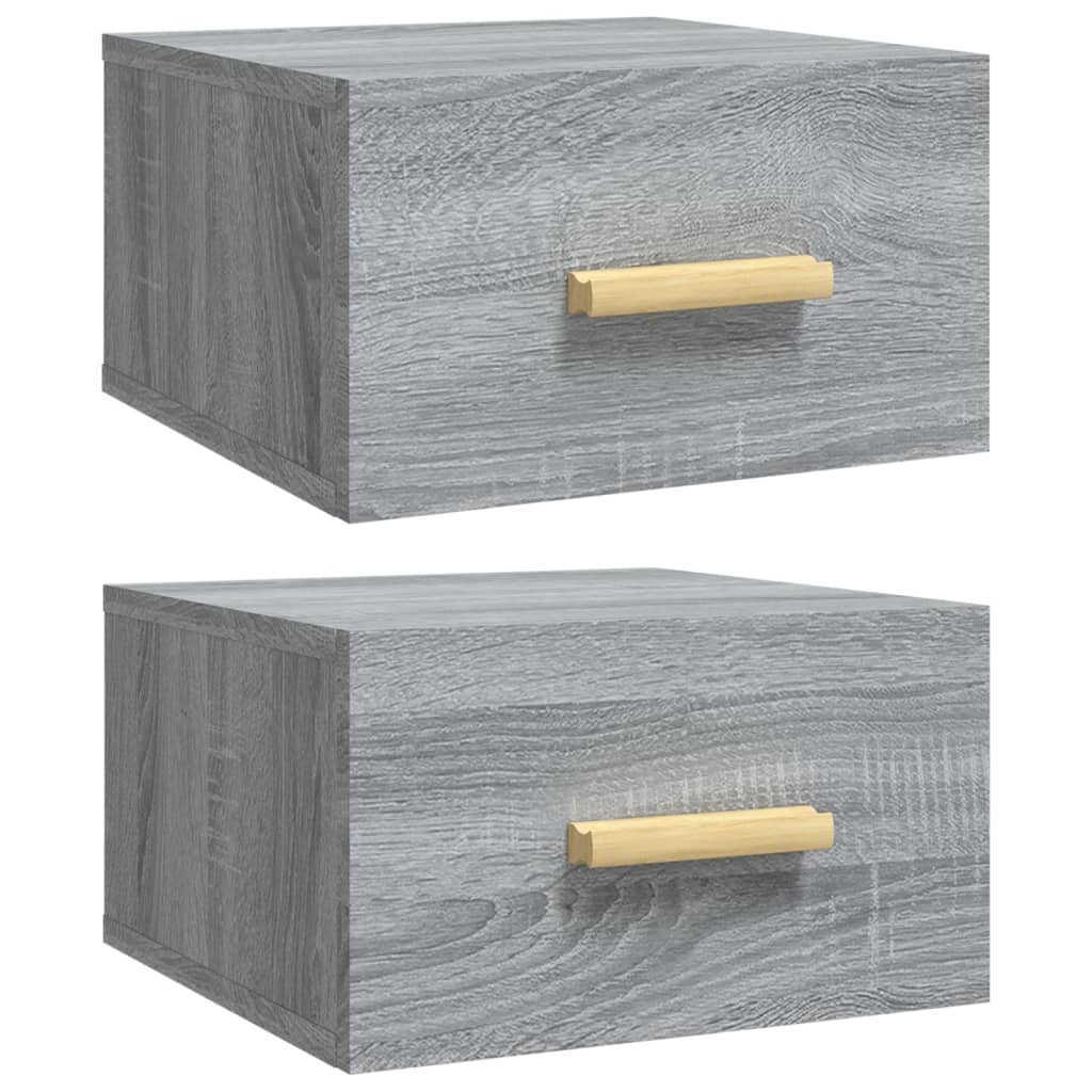 Wand-Nachttische 2 Stk. Grau Sonoma 35x35x20 cm - Pazzar.ch