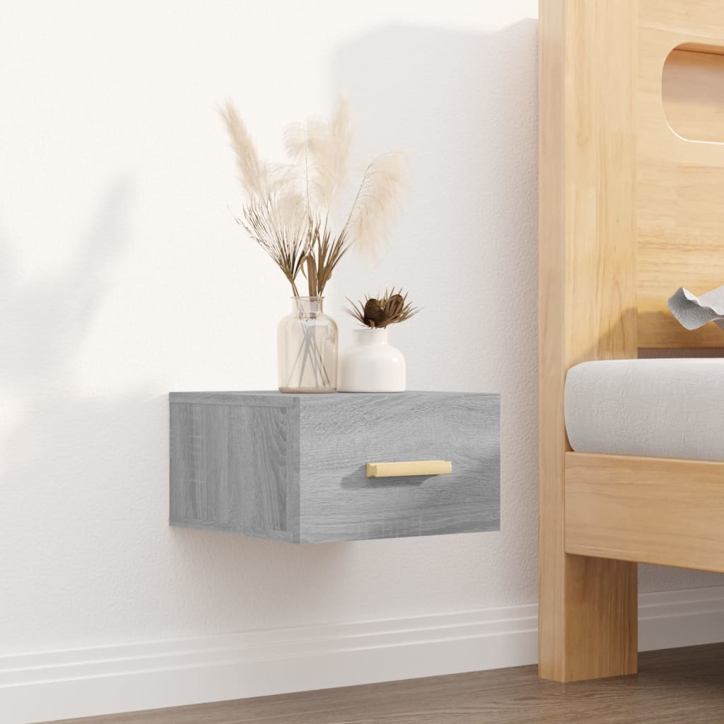 Wand-Nachttische 2 Stk. Grau Sonoma 35x35x20 cm - Pazzar.ch