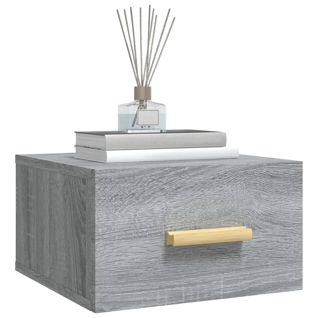 Wand-Nachttische 2 Stk. Grau Sonoma 35x35x20 cm - Pazzar.ch