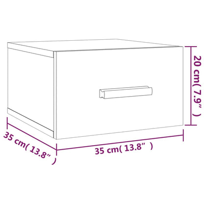 Wand-Nachttische 2 Stk. Grau Sonoma 35x35x20 cm - Pazzar.ch