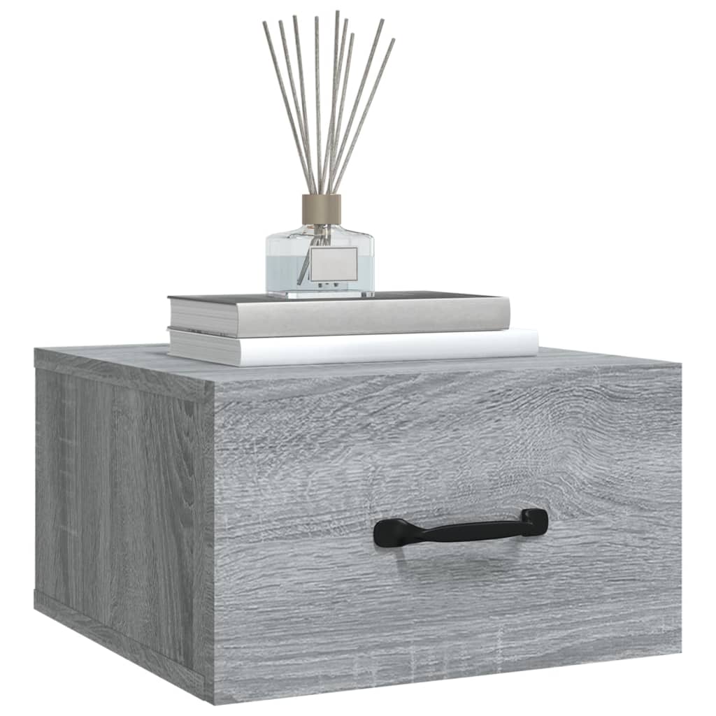 Wand-Nachttische 2 Stk. Grau Sonoma 35x35x20 cm - Pazzar.ch