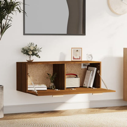 Wandschrank Braun Eichen-Optik 100x36,5x35 cm Holzwerkstoff - Pazzar.ch