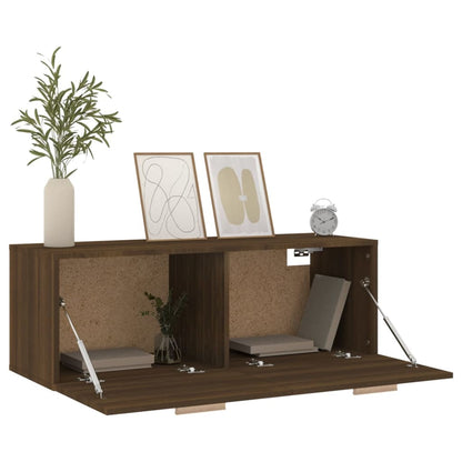 Wandschrank Braun Eichen-Optik 100x36,5x35 cm Holzwerkstoff - Pazzar.ch