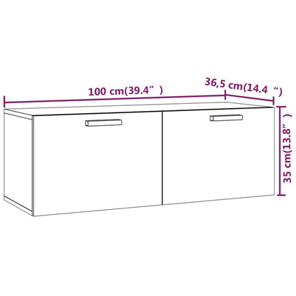 Wandschrank Braun Eichen-Optik 100x36,5x35 cm Holzwerkstoff - Pazzar.ch