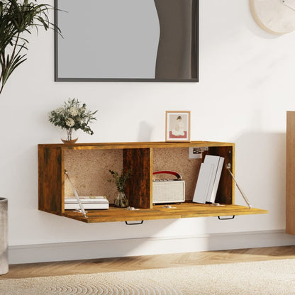Wandschrank Räuchereiche 100x36,5x35 cm Holzwerkstoff - Pazzar.ch
