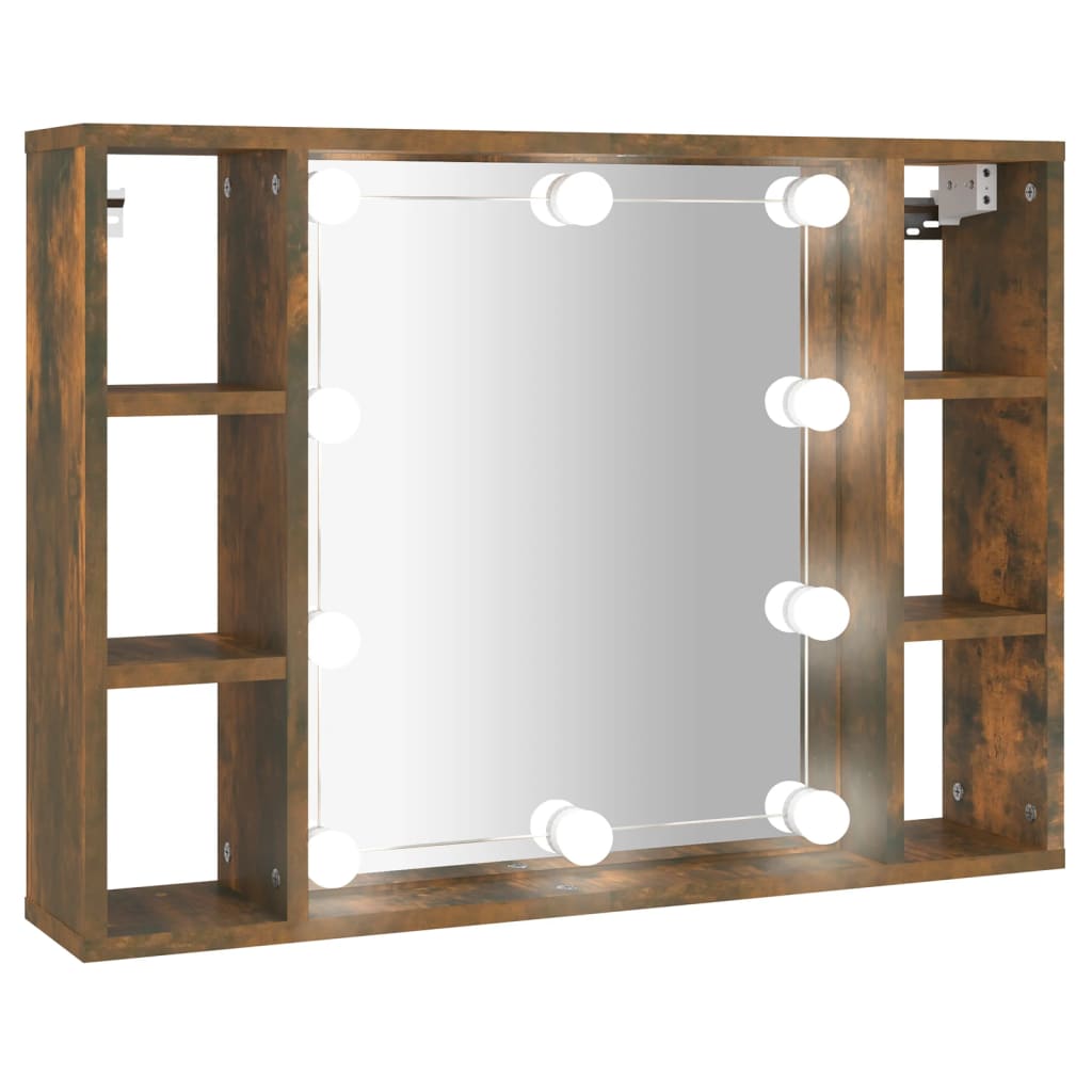 Spiegelschrank mit LED Räuchereiche 76x15x55 cm - Pazzar.ch