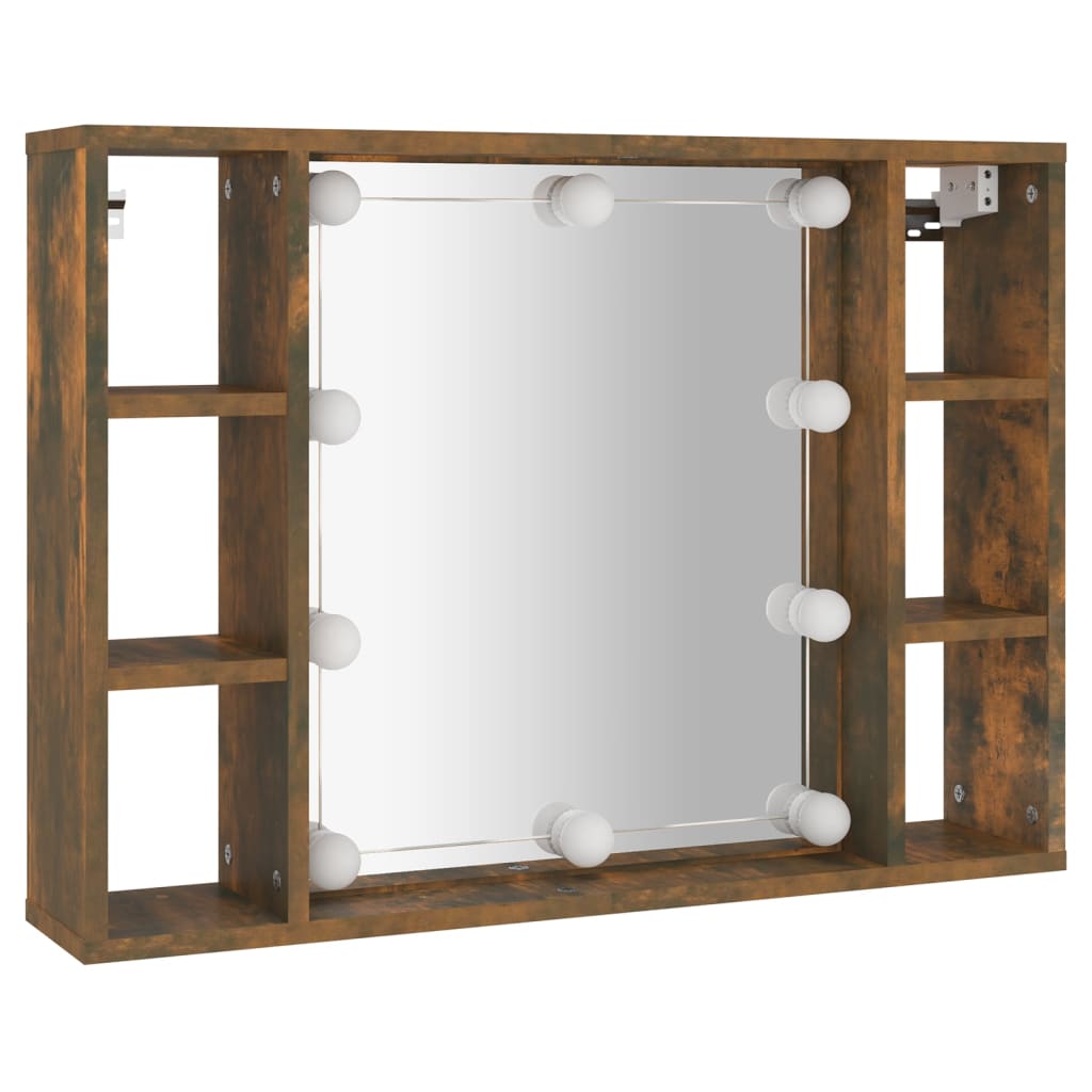 Spiegelschrank mit LED Räuchereiche 76x15x55 cm - Pazzar.ch