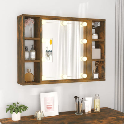 Spiegelschrank mit LED Räuchereiche 76x15x55 cm - Pazzar.ch