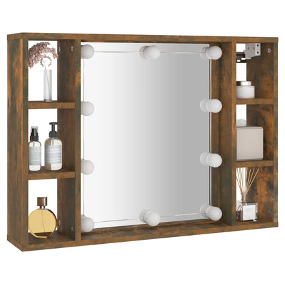 Spiegelschrank mit LED Räuchereiche 76x15x55 cm - Pazzar.ch