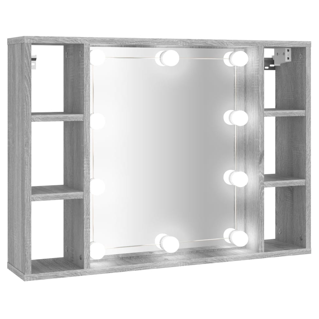 Spiegelschrank mit LED Grau Sonoma 76x15x55 cm - Pazzar.ch