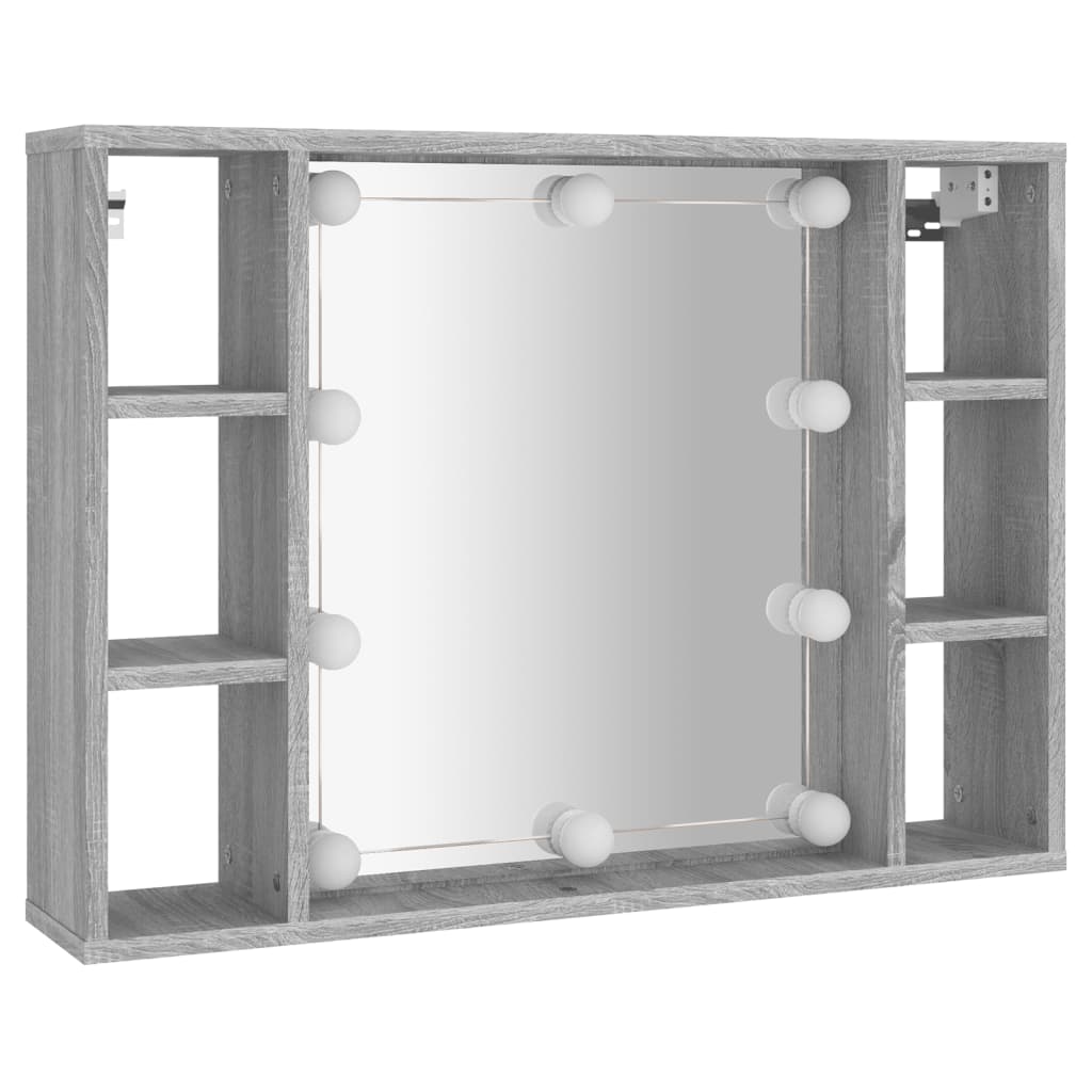Spiegelschrank mit LED Grau Sonoma 76x15x55 cm - Pazzar.ch