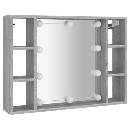Spiegelschrank mit LED Grau Sonoma 76x15x55 cm - Pazzar.ch
