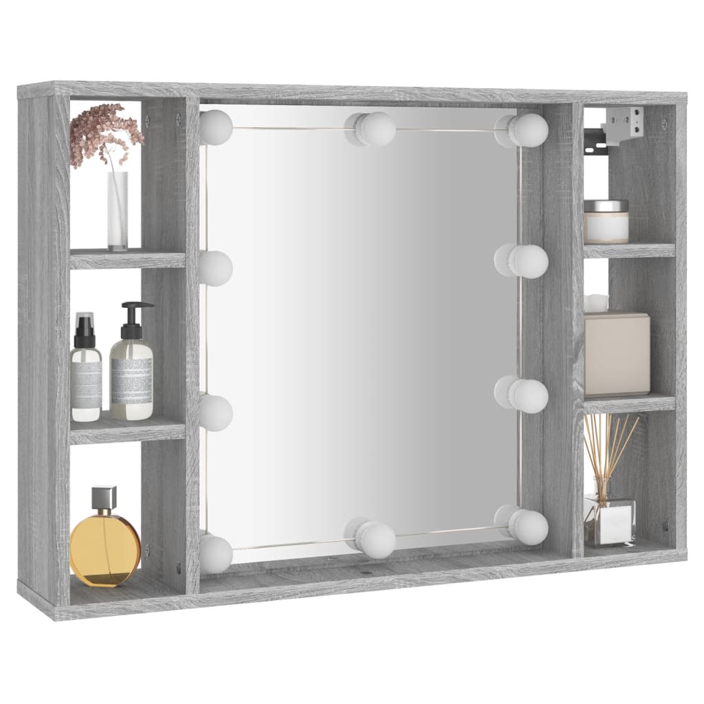Spiegelschrank mit LED Grau Sonoma 76x15x55 cm - Pazzar.ch