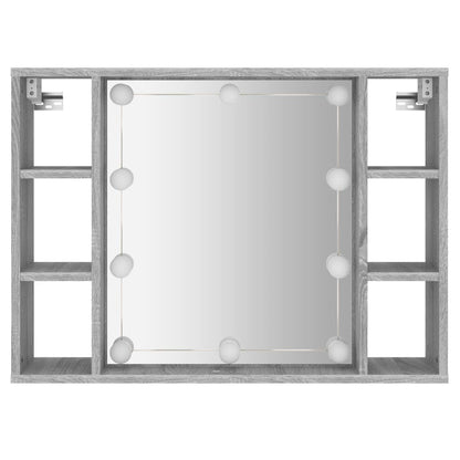 Spiegelschrank mit LED Grau Sonoma 76x15x55 cm - Pazzar.ch