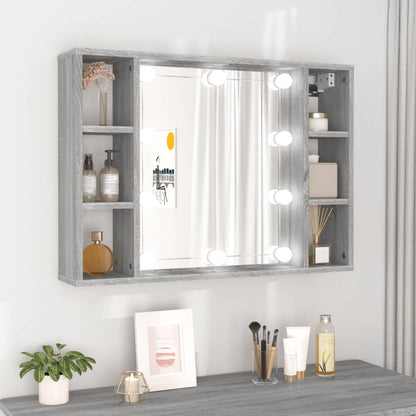 Spiegelschrank mit LED Grau Sonoma 76x15x55 cm - Pazzar.ch