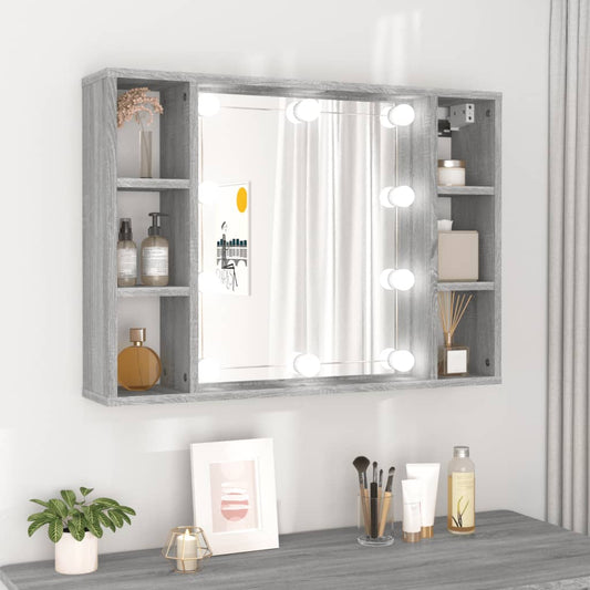 Spiegelschrank mit LED Grau Sonoma 76x15x55 cm - Pazzar.ch
