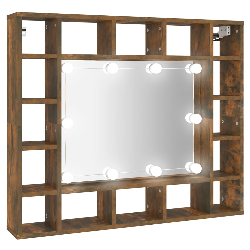 Spiegelschrank mit LED Räuchereiche 91x15x76,5 cm - Pazzar.ch