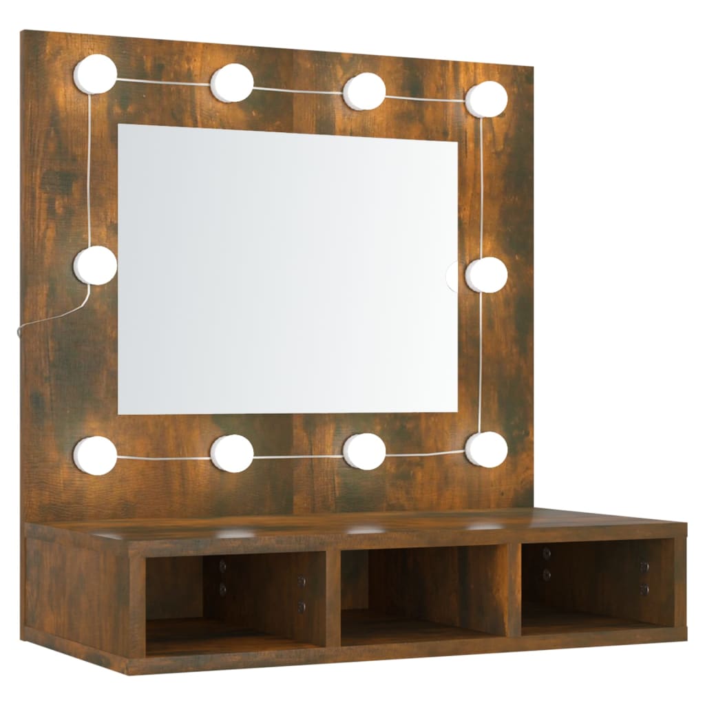Spiegelschrank mit LED Räuchereiche 60x31,5x62 cm - Pazzar.ch