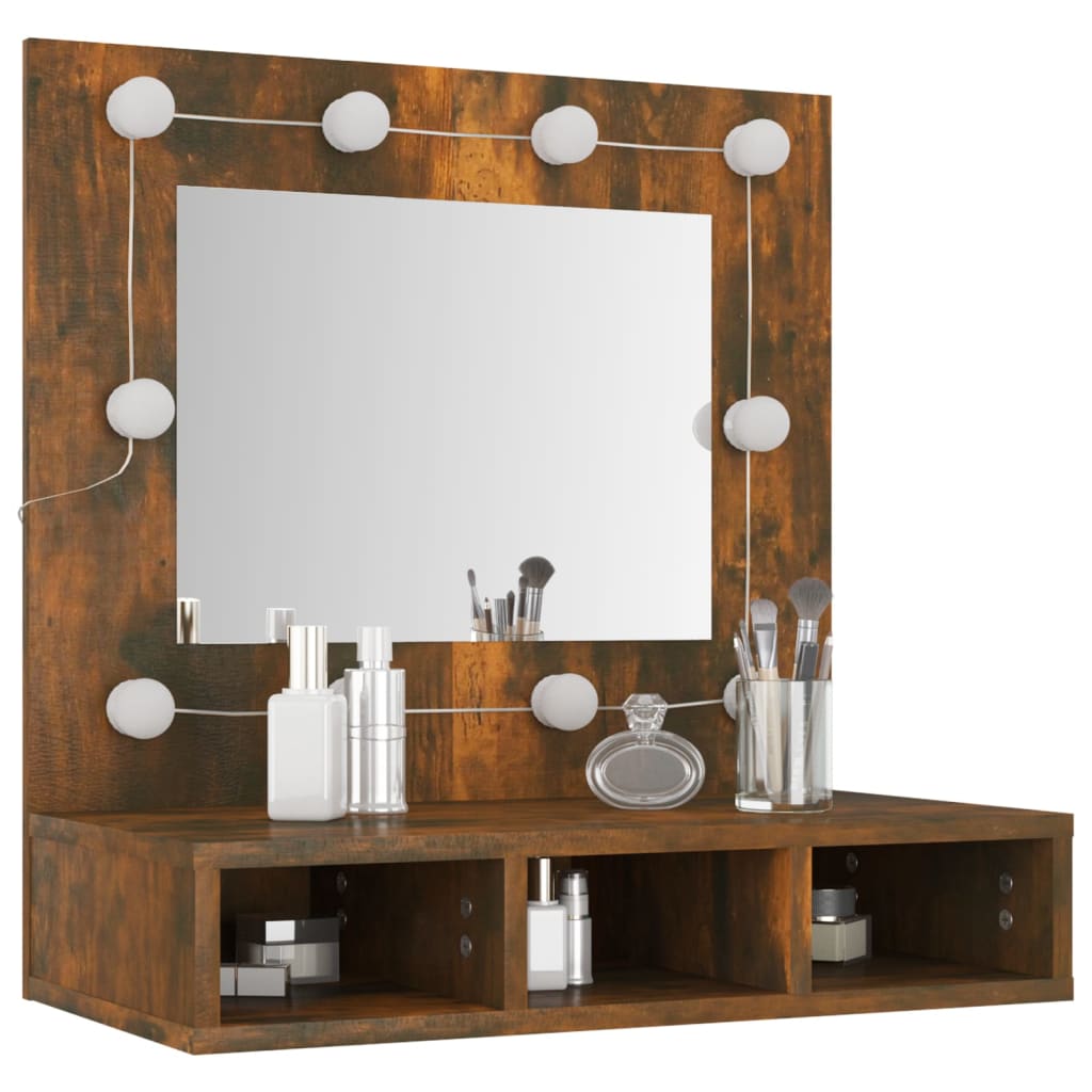 Spiegelschrank mit LED Räuchereiche 60x31,5x62 cm - Pazzar.ch
