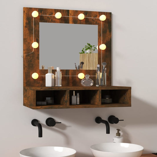 Spiegelschrank mit LED Räuchereiche 60x31,5x62 cm - Pazzar.ch