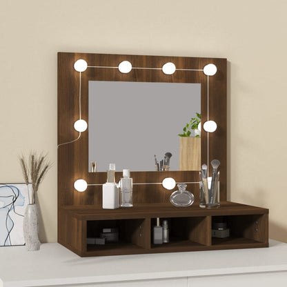 Spiegelschrank mit LED Braun Eiche-Optik 60x31,5x62 cm - Pazzar.ch