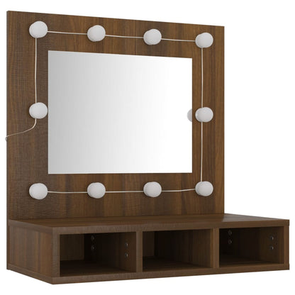 Spiegelschrank mit LED Braun Eiche-Optik 60x31,5x62 cm - Pazzar.ch
