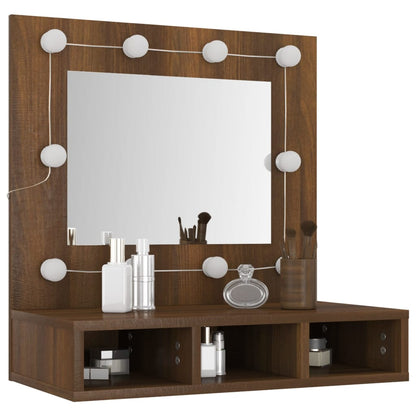 Spiegelschrank mit LED Braun Eiche-Optik 60x31,5x62 cm - Pazzar.ch