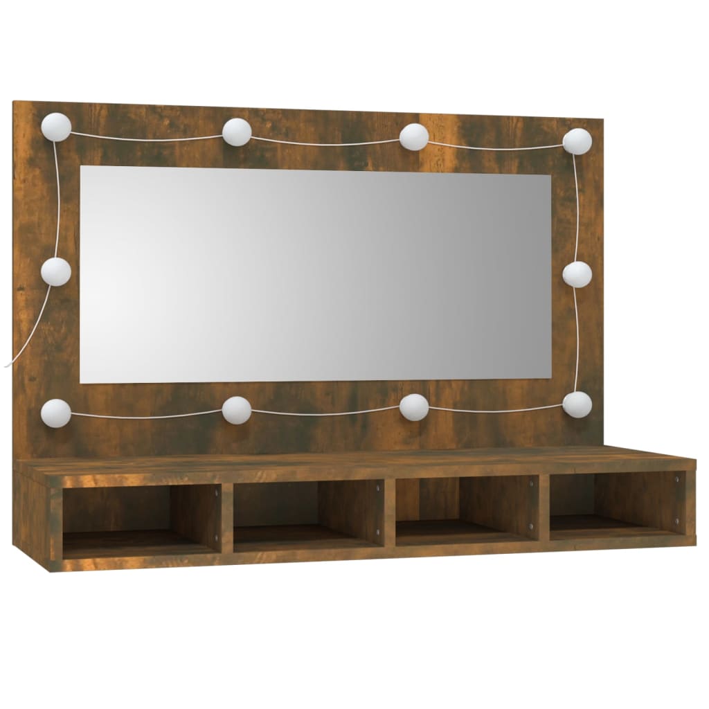 Spiegelschrank mit LED Räuchereiche 90x31,5x62 cm - Pazzar.ch