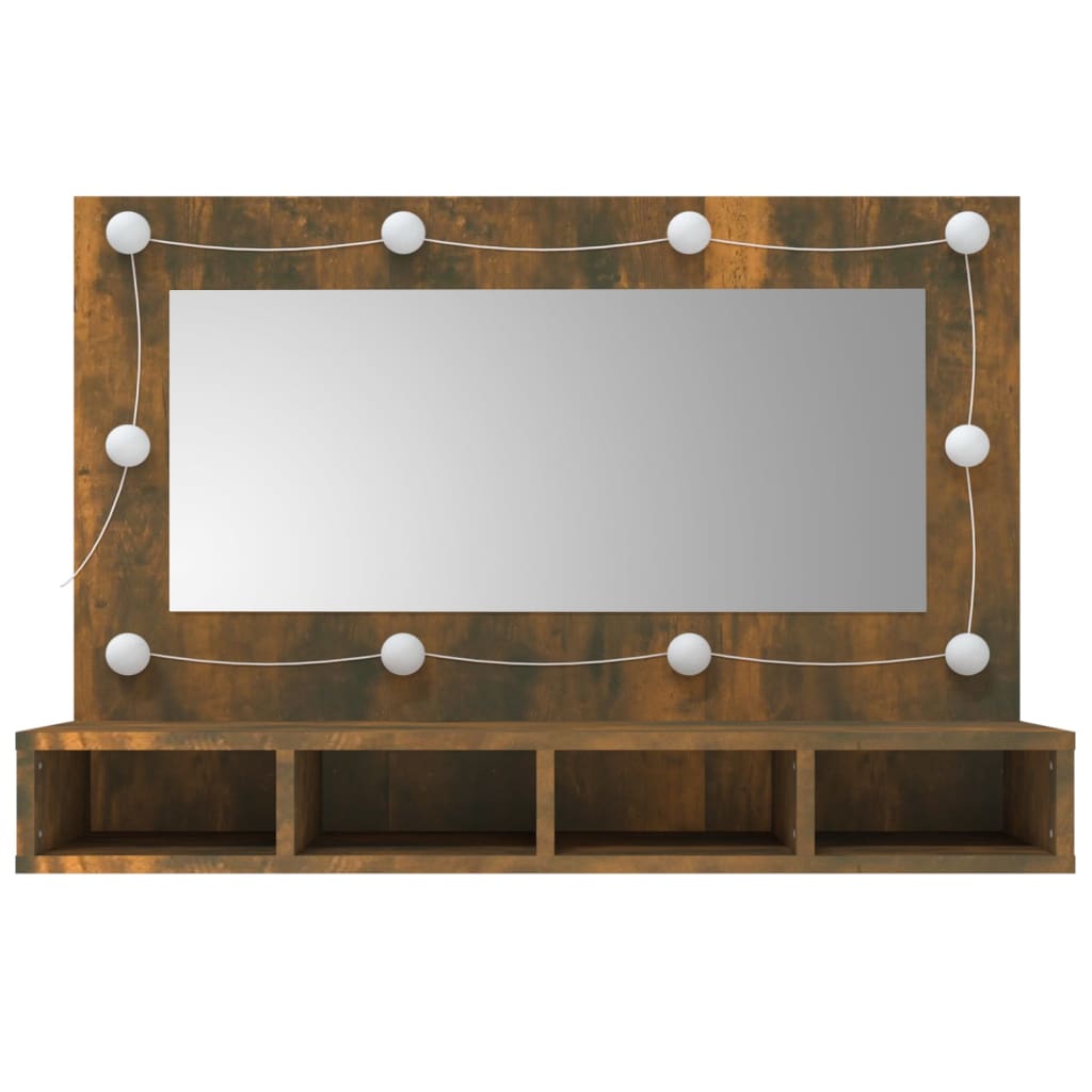 Spiegelschrank mit LED Räuchereiche 90x31,5x62 cm - Pazzar.ch