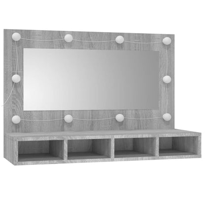 Spiegelschrank mit LED Grau Sonoma 90x31,5x62 cm - Pazzar.ch