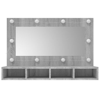 Spiegelschrank mit LED Grau Sonoma 90x31,5x62 cm - Pazzar.ch