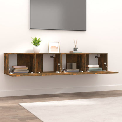 TV-Schränke 2 Stk. Räuchereiche 80x30x30 cm Holzwerkstoff - Pazzar.ch