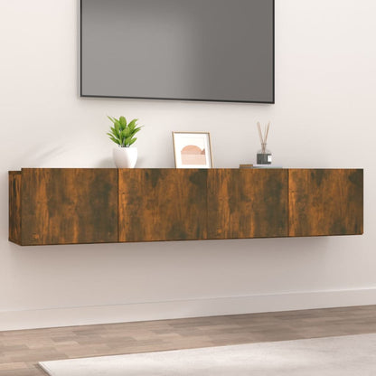 TV-Schränke 2 Stk. Räuchereiche 80x30x30 cm Holzwerkstoff - Pazzar.ch